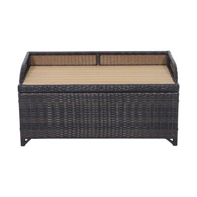 Outsunny Rattan Storage Bench, 102Lx51Wx51H cm-Mixed Brown