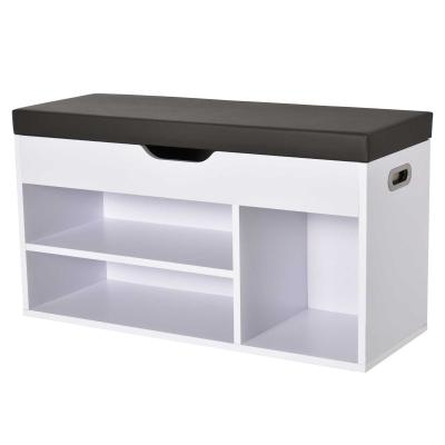 HOMCOM MDF Entry Way Shoe Storage Ottoman White