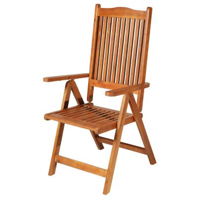 Outsunny 5-Position Acacia Wood Chair Folding Recliner Dining Seat Garden Outdoor