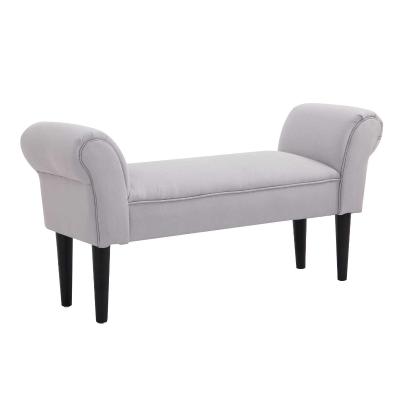 HOMCOM Vintage Bed Bench Armed Ottoman Footstool End of Bed Upholstered Seat Furniture