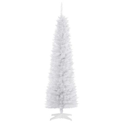HOMCOM 5.9ft Artificial PVC Slimline Christmas Tree White