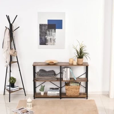 HOMCOM Particle Board 3-Tier Shelving Unit Brown
