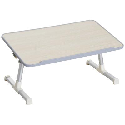 HOMCOM Folding Laptop Stand W/4-Level Height, Adjustable Tilt-Oak Colour/ Silver Frame