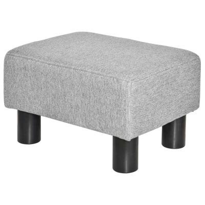 HOMCOM Polyester Upholstered Footstool Grey