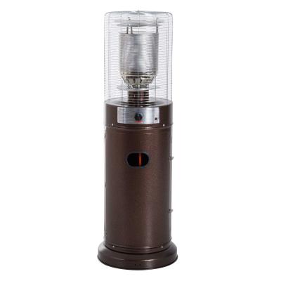 Outsunny Outdoor Gas Patio Heater Freestanding 5-11kW Metal Casing Garden Patio w/ Safety Switch Cafe Bar, Brown copper