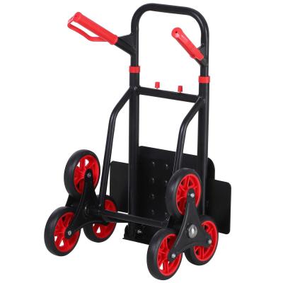 DURHAND Steel Climbing Handling Trolley w/Hand Trucks 6-Wheels Load Cart 150kg