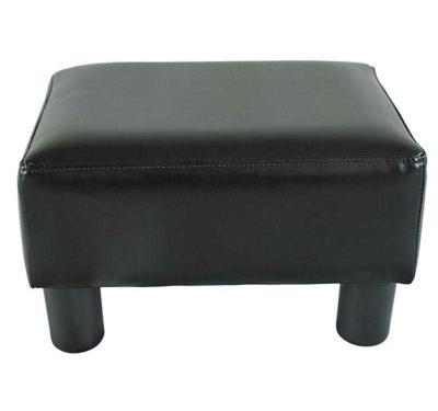 HOMCOM PU Leather Footstool Black