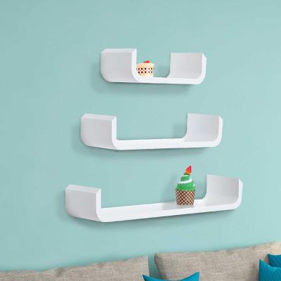 HOMCOM 3 pcs U Shaped Shelves Set-White