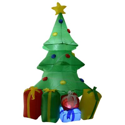 HOMCOM 1.5m Inflatable Christmas Tree Decoration W/LED lights Polyester Fabric - Multicolour