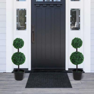 Outsunny Set of 2 Artificial Boxwood Ball Topiary Trees Potted Decorative Plant Outdoor and Indoor Décor (67cm)