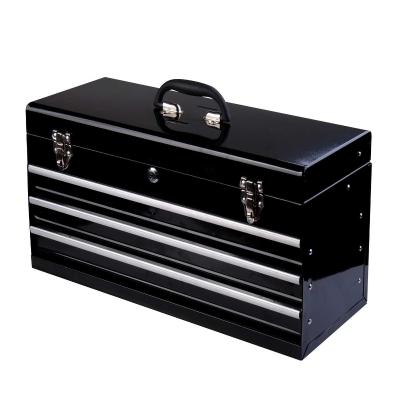 HOMCOM 3-Drawer Tool Chest Box W/ Handle Steel - Black