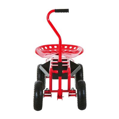 Outsunny Gardening Planting Rolling Cart W/Tool Tray-Red