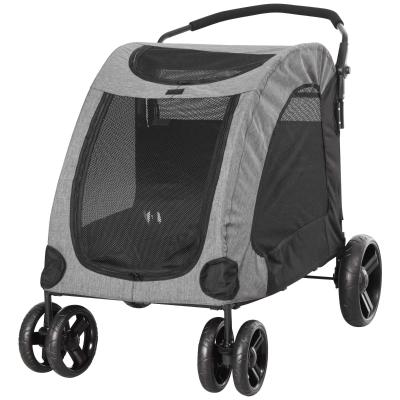 PawHut Dogs 4-Wheel Mesh Window Travel Trailer - Medium
