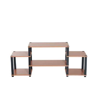HOMCOM TV Stand, 36Dx 57 Hx136.5 W cm-Beech Tree Colour/Black