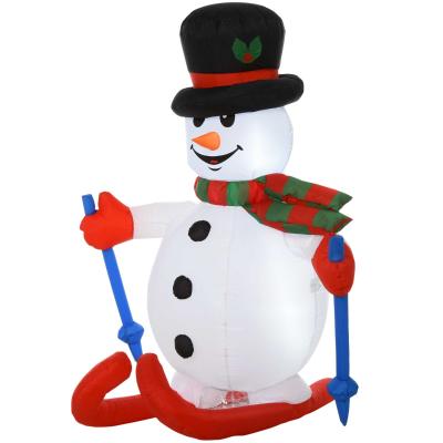 HOMCOM 1.7m LED Polyester Snowman Christmas Inflatable