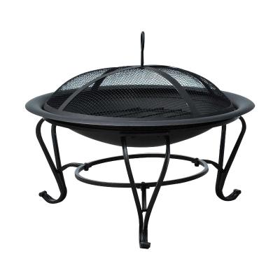 Outsunny Steel Fire Pit, ? 56x45H cm (Lid Included)-Black