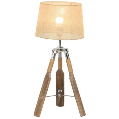 HOMCOM Linen Shade Tripod Table Lamp Beige
