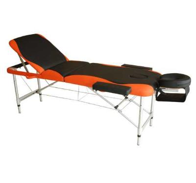 HOMCOM Professional Portable Massage Table W/Headrest-Black/Orange