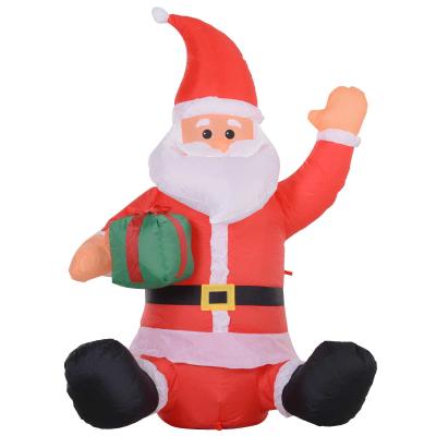 HOMCOM Christmas Inflatable Santa Claus Outdoor Home Seasonal Decoration w/ LED Light