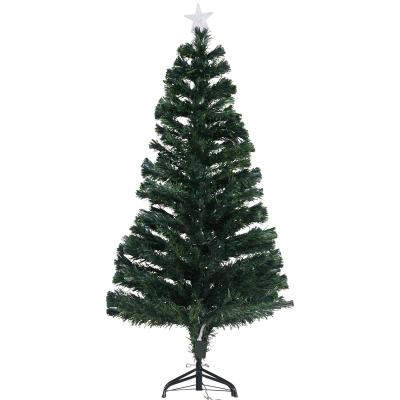 HOMCOM 5ft 150cm Fibre Optic Artificial Christmas Tree W/ Multi colour LED Lights-Green