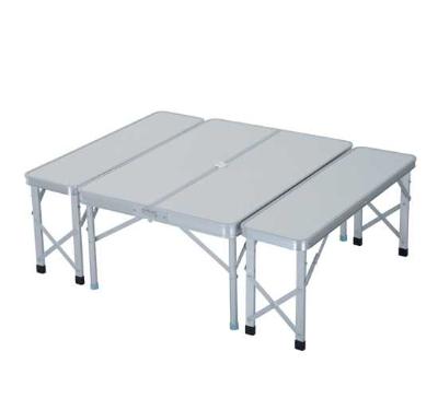 Outsunny 3 pcs Picnic Table Bench Set, Foldable, Aluminum Alloy