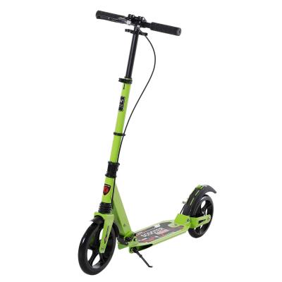 HOMCOM Teen/Adults Aluminium Foldable Kick Scooter w/ Shock Mitigation System - Green