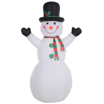 HOMCOM 1.8m Inflatable Snowman Decoration Polyester - White