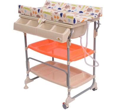 HOMCOM Baby Bath/Changing Table W/Tub-Beige