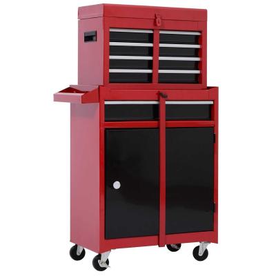 HOMCOM Cold Rolled Steel 2-in-1 Tool Cabinet Red