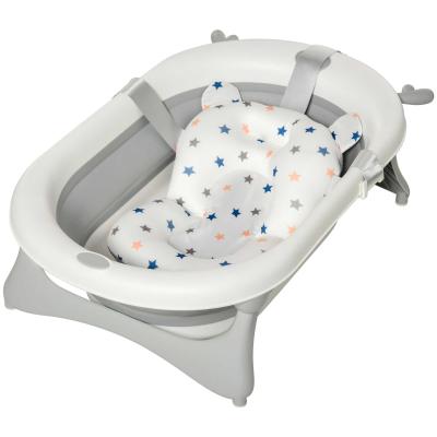 HOMCOM Foldable Portable Baby Bath Tub w/ Temperature-Induced Water Plug for 0-3 years