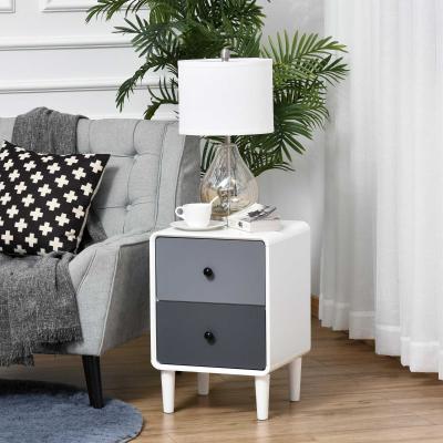 HOMCOM Nordic Side Cabinet Nightstand Organizer with Drawer for Bedroom, Living Room
