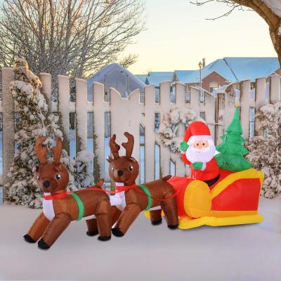 HOMCOM Inflatable Self-inflating Santa Sleigh