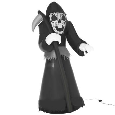 HOMCOM 1.8m Halloween Inflatable Sickle Ghost w/ LED Light Outdoor Decoration