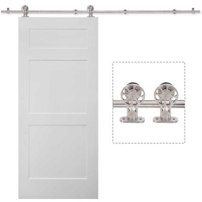 HOMCOM 6.6ft Sliding Barn Door Stainless Steel Hardware Kit Silver