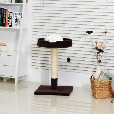 Pawhut Cat Tree Scratching Activity Center-Beige/Brown