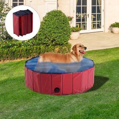 Pawhut Φ100x30H cm Pet Swimming Pool-Red