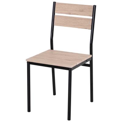 HOMCOM 3 Pcs Compact Dining Table 2 Chairs Set Wooden Metal Legs Kitchen