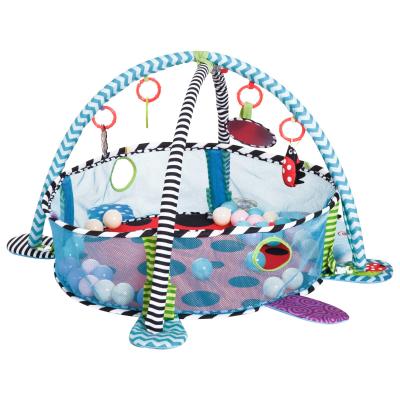 HOMCOM Baby Play Mat W/Mesh Walls-Blue