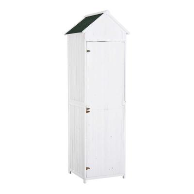 Outsunny Garden Shed, 65Lx67.5Wx214H cm, Wood-White