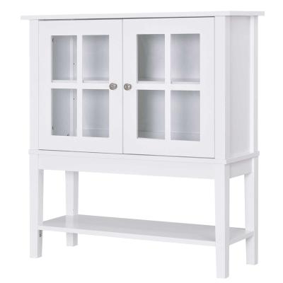 HOMCOM Sturdy Kitchen Storage Sideboard Cabinet Cupboard w/Glass Door