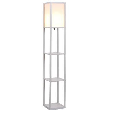 HOMCOM MDF 4-Tier Floor Lamp White