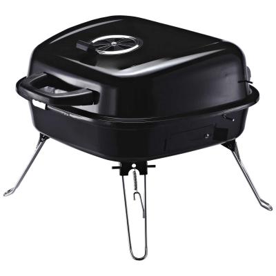 Outsunny Steel Portable Charcoal BBQ Iron Grill w/ Grid Black