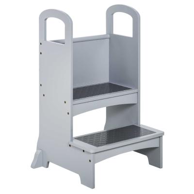 HOMCOM Kitchen Helper Step Stool with 2 Steps & Handles Suitable for Children