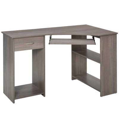 HOMCOM Computer Table Particle Board Corner Computer Desk Grey