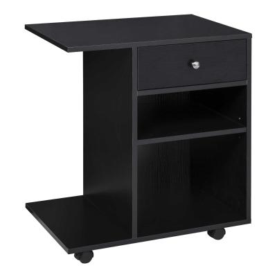 Vinsetto Particle Board Rolling Printer Stand Black