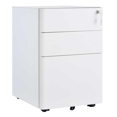 Vinsetto Metal 3-Drawer Filing Cabinet w/ Lock White