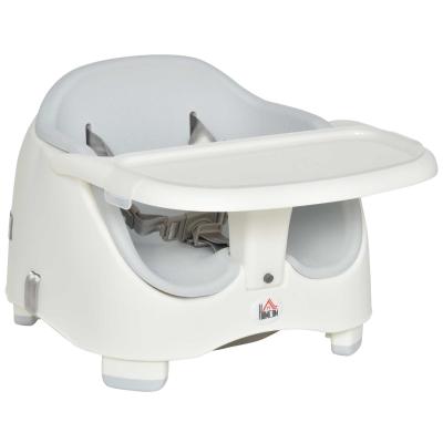 HOMCOM Toddlers Height Adjustable PU Booster Seat Grey