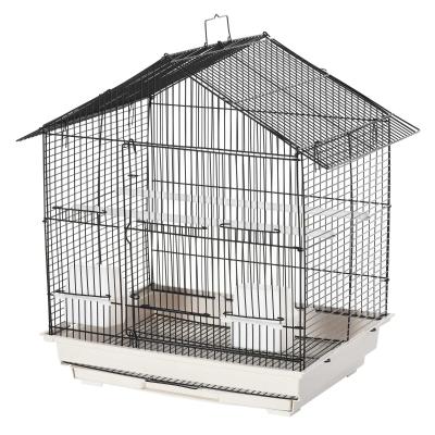 Vogelkooi vogelhuis volière voor papegaai met 2 voerbakjes wit