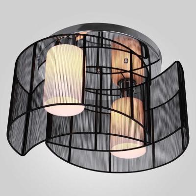 HOMCOM 40x25cm Metal Ceiling Light Pendant with Fabric Finish Black