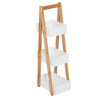 HOMCOM Bathroom A-Shape Rack, 3-Tier-Bamboo